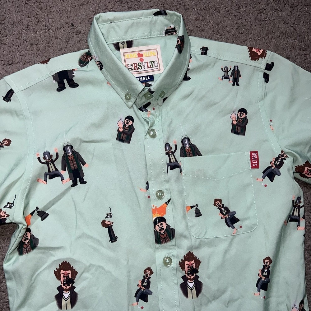 RSVLTS‎ x Home Alone Wet Bandits Kunuflex Button Up Shirt Youth Small Rare